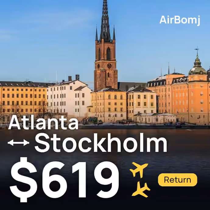 Atlanta → Stockholm for $619