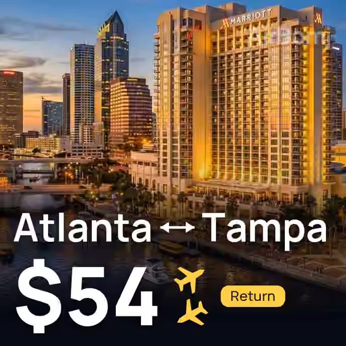 Atlanta → Tampa for $54