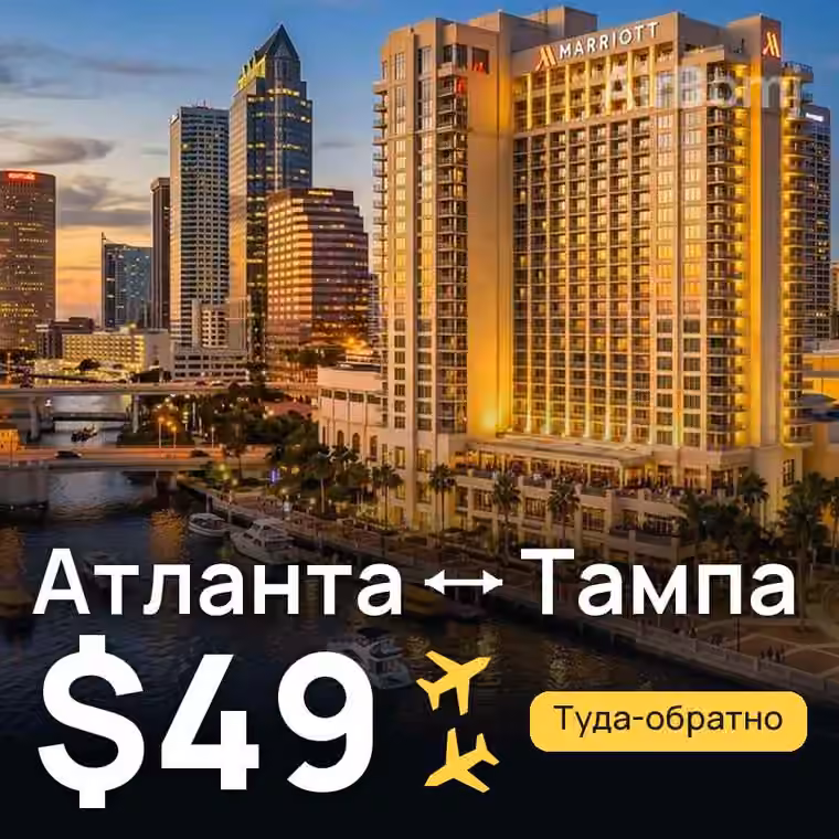 Атланта → Тампа — лучшая цена $49