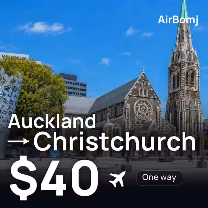 Auckland → Christchurch for $40