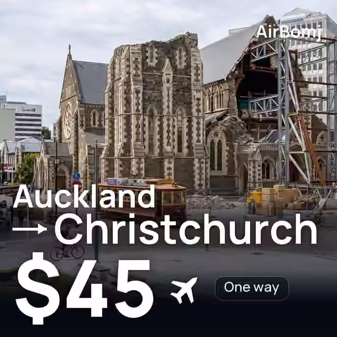 Auckland → Christchurch for $45