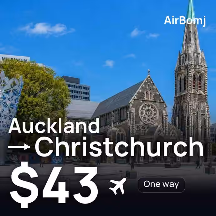 Auckland → Christchurch for $43