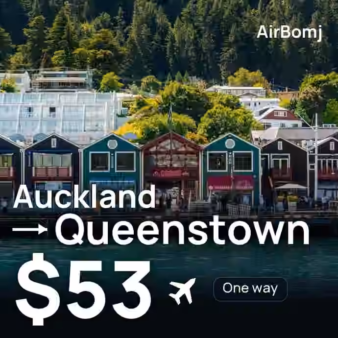 Auckland → Queenstown for $53
