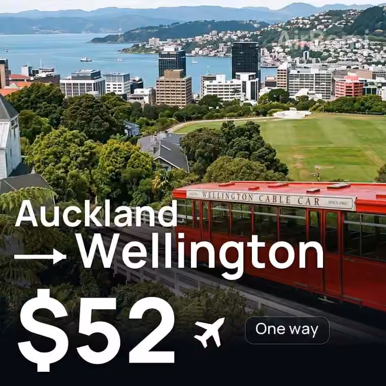 Auckland → Wellington for $52