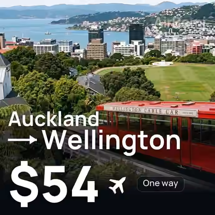 Auckland → Wellington for $54