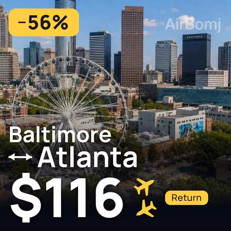 Baltimore → Atlanta for $116