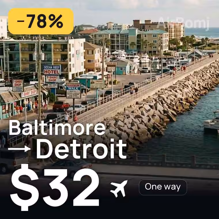 Baltimore → Detroit for $32
