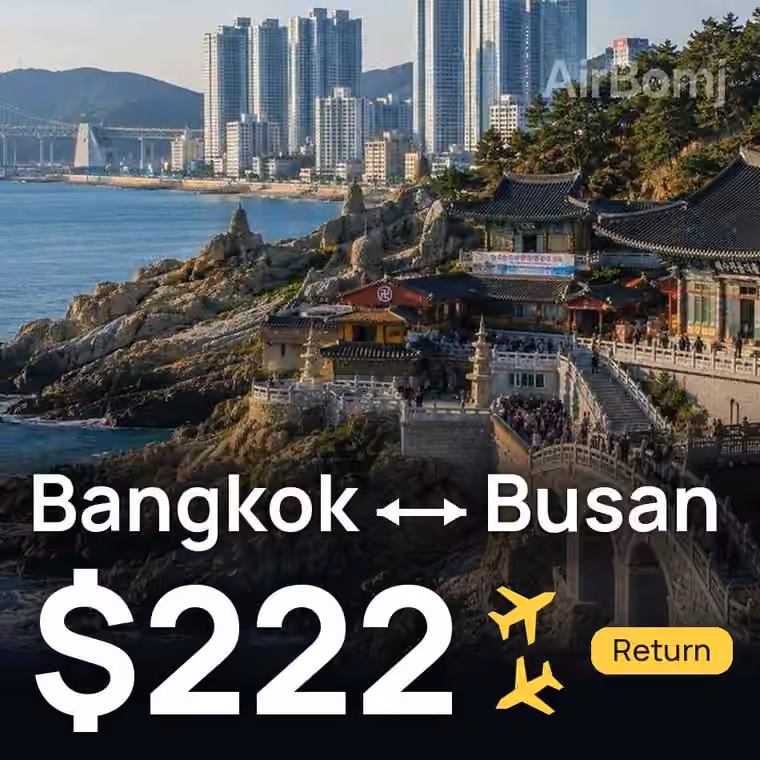 Bangkok → Busan for $222