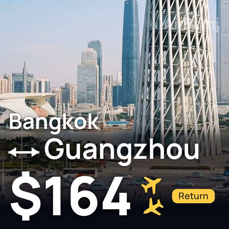 Bangkok → Guangzhou for $164