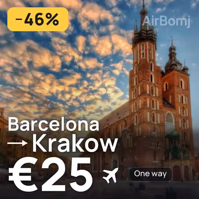 Barcelona → Krakow for €25