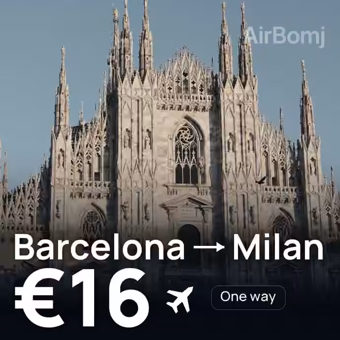 Barcelona → Milan for €16