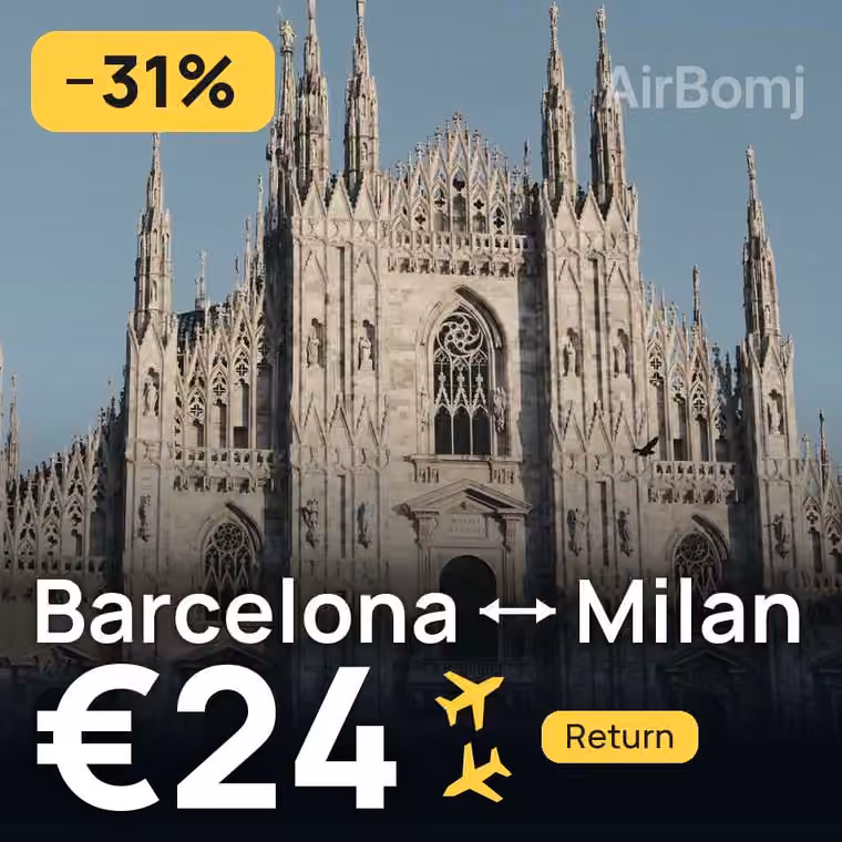 Barcelona → Milan for €24