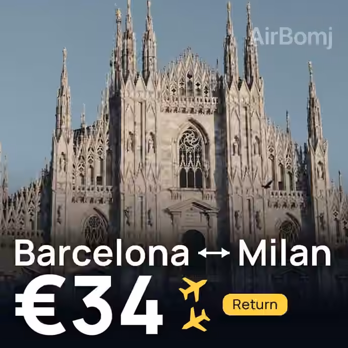 Barcelona → Milan for €34