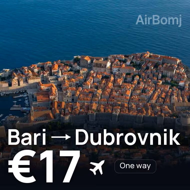 Bari → Dubrovnik for €17