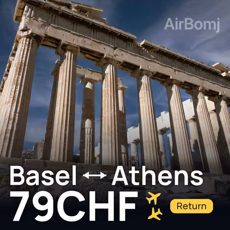 Basel → Athens for 79 CHF