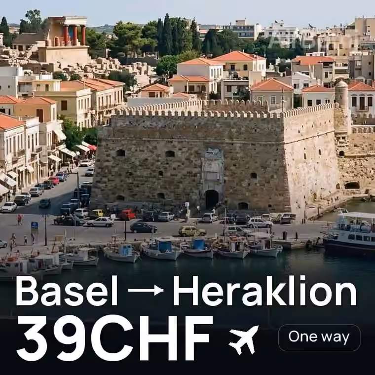Basel → Heraklion for 39 CHF