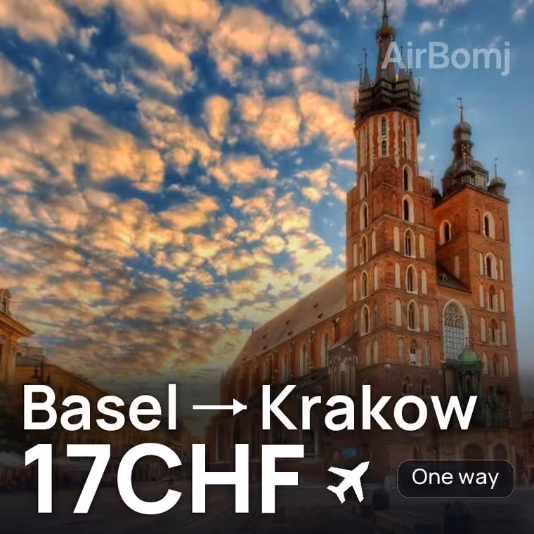 Basel → Krakow for 17 CHF