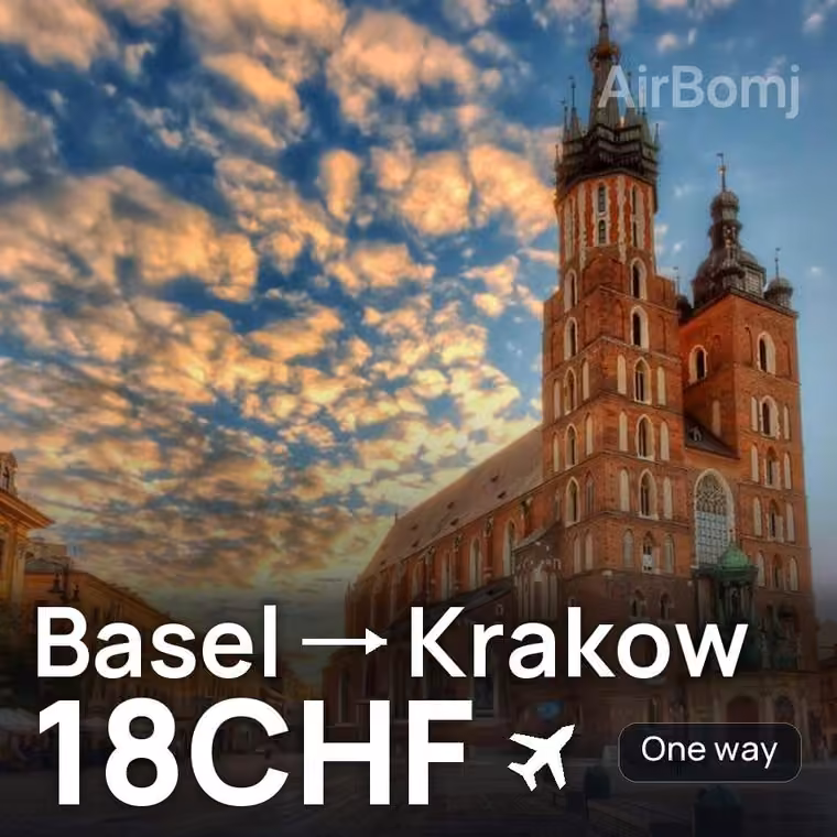 Basel → Krakow for 18 CHF