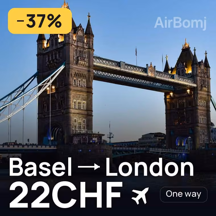 Basel → London for 22 CHF