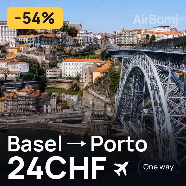 Basel → Porto for 24 CHF