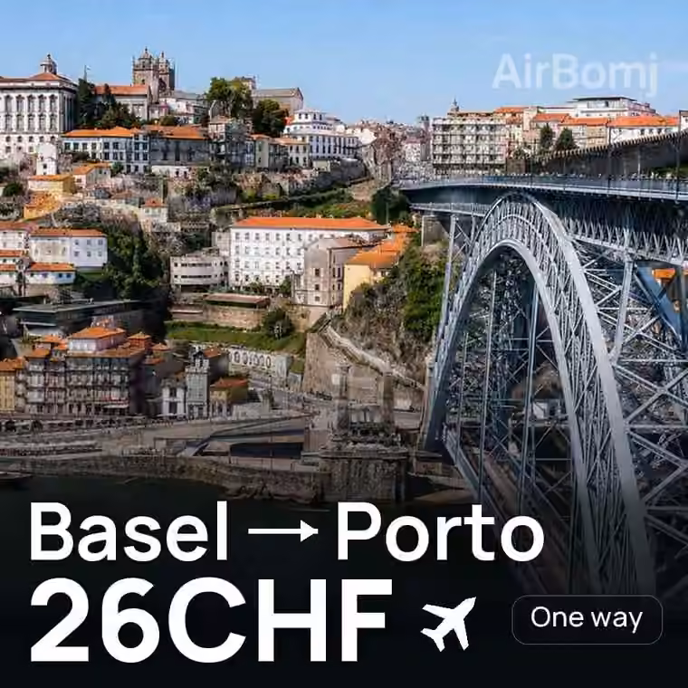 Basel → Porto for 26 CHF