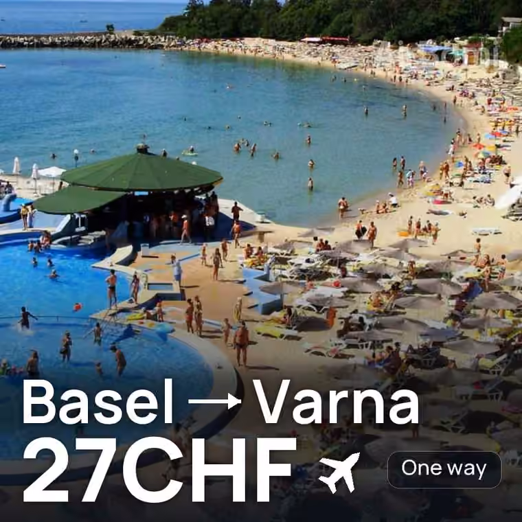 Basel → Varna for 27 CHF