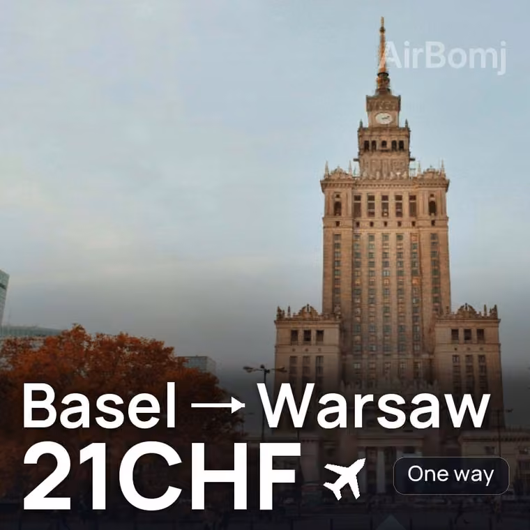 Basel → Warsaw for 21 CHF