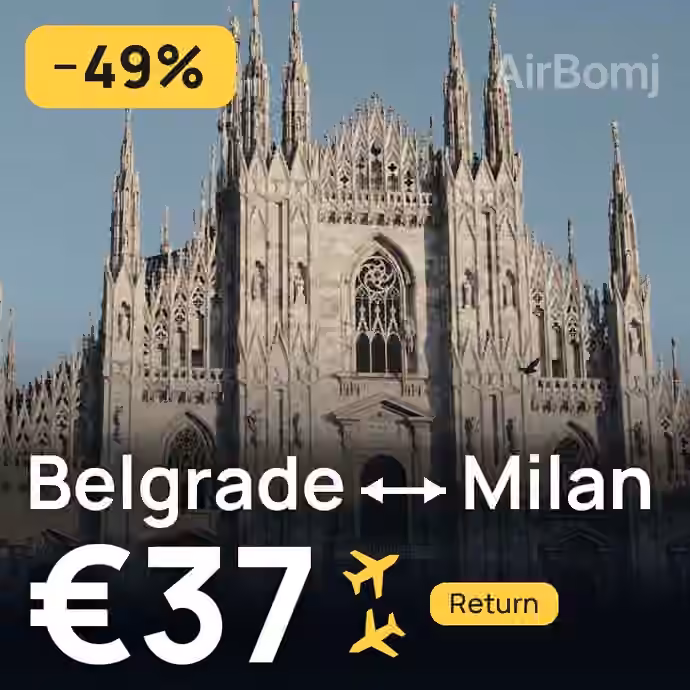 Belgrade → Milan for €37