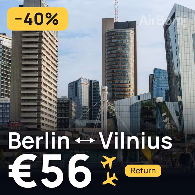 Berlin → Vilnius for €56