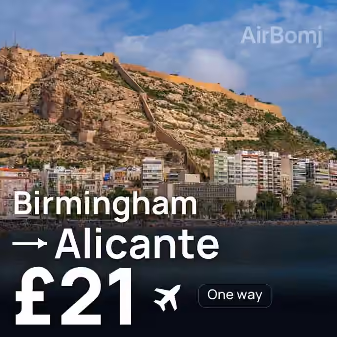 Birmingham → Alicante for £21