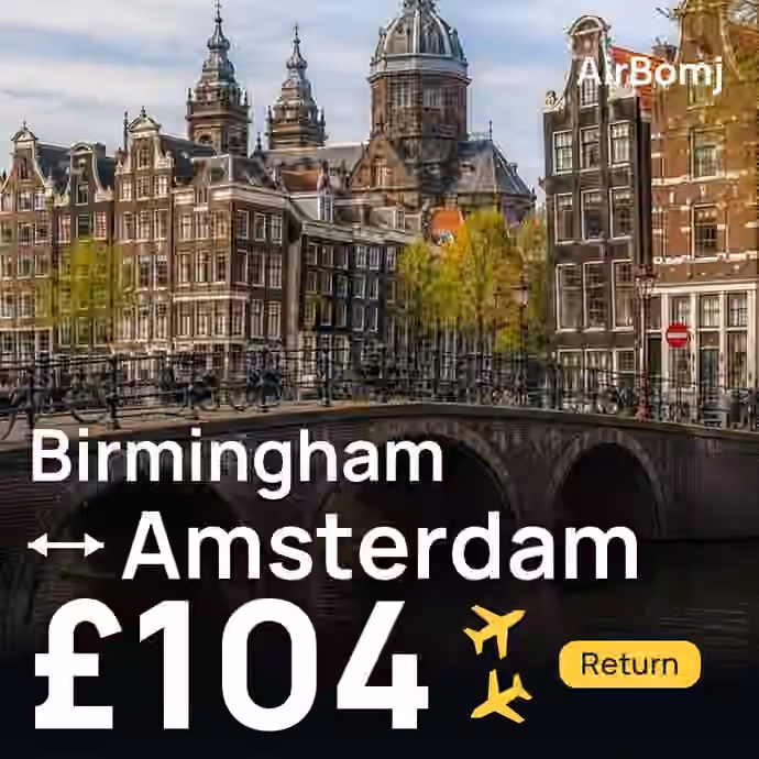 Birmingham → Amsterdam for £104