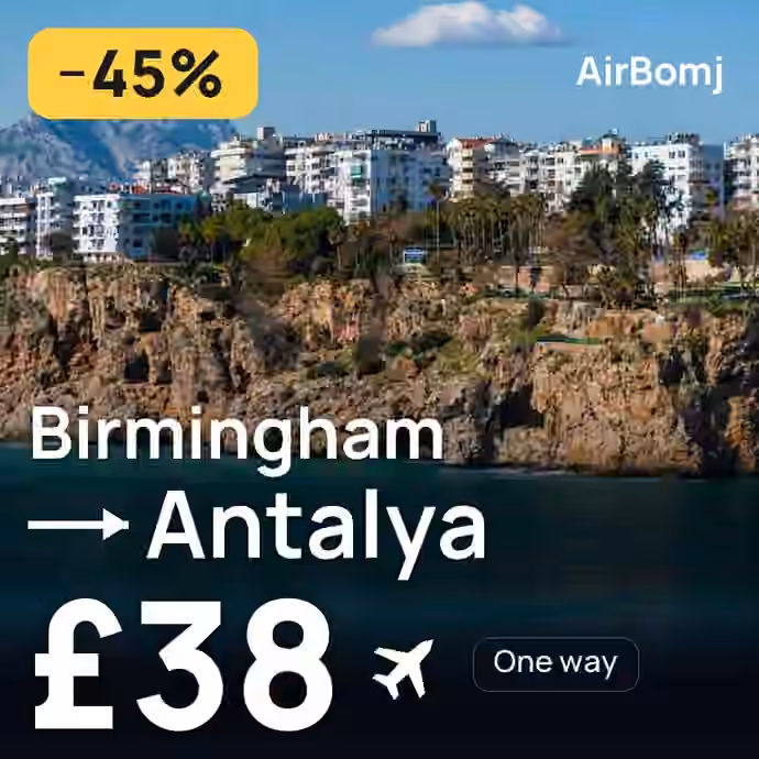 Birmingham → Antalya for £38