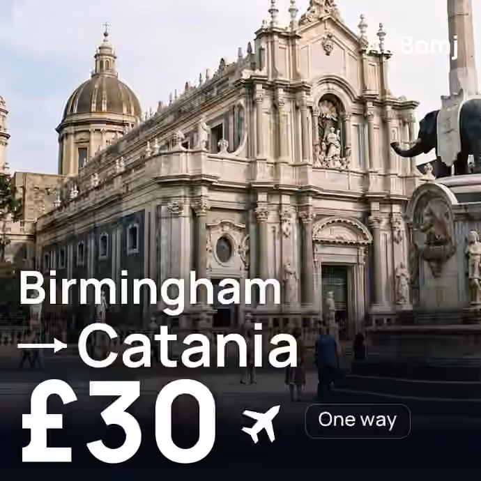 Birmingham → Catania for £30