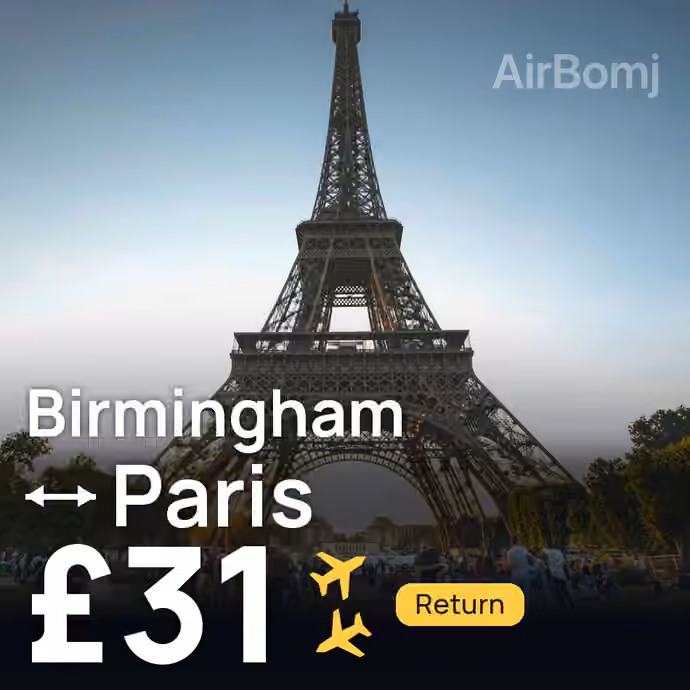 Birmingham → Paris for £31