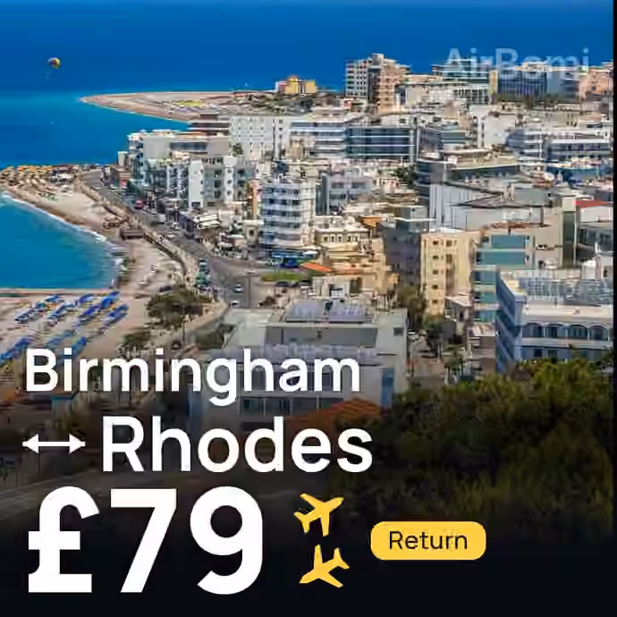 Birmingham → Rhodes for £79