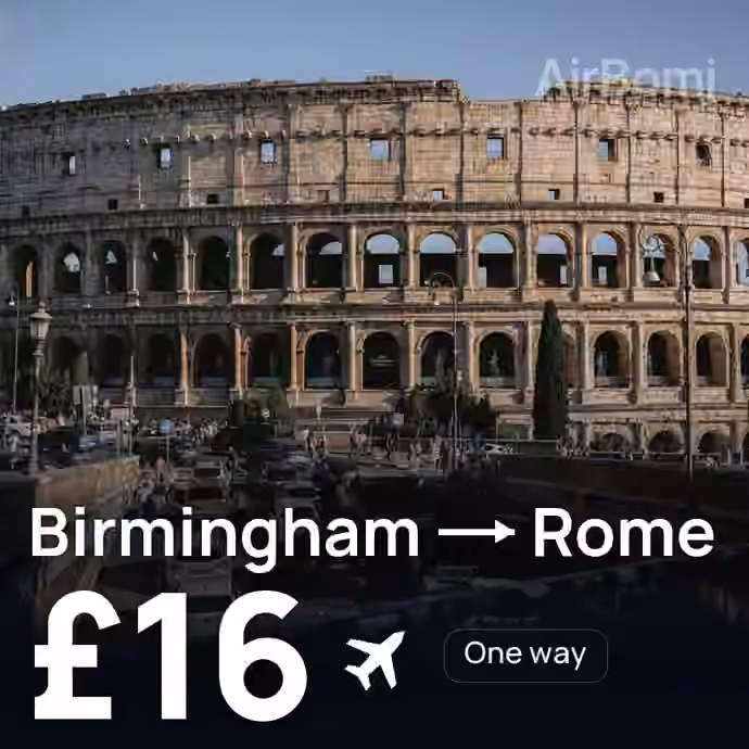 Birmingham → Rome for £16