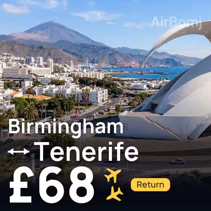 Birmingham → Tenerife for £68