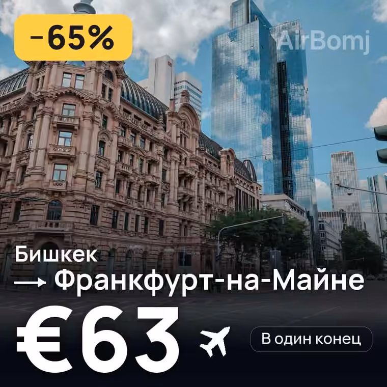 Бишкек → Франкфурт-на-Майне за €70