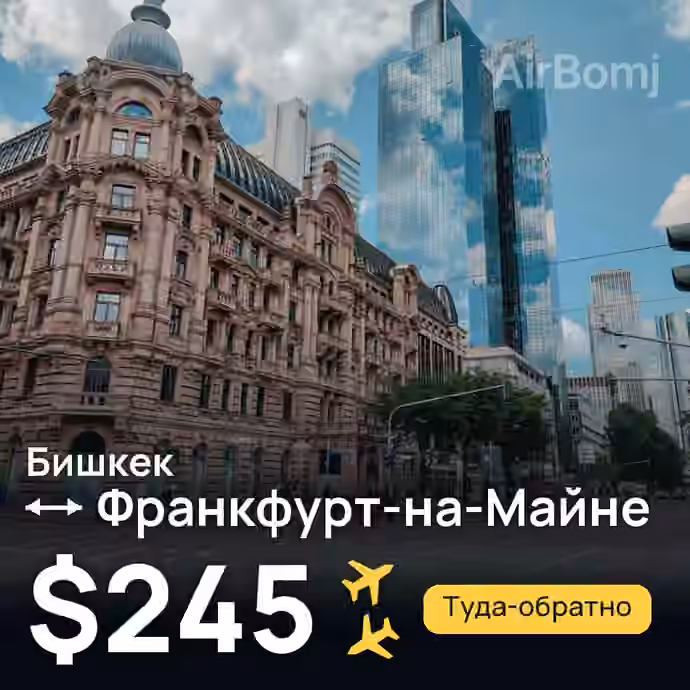 Бишкек → Франкфурт-на-Майне за $245