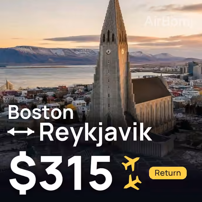 Boston → Reykjavik for $315