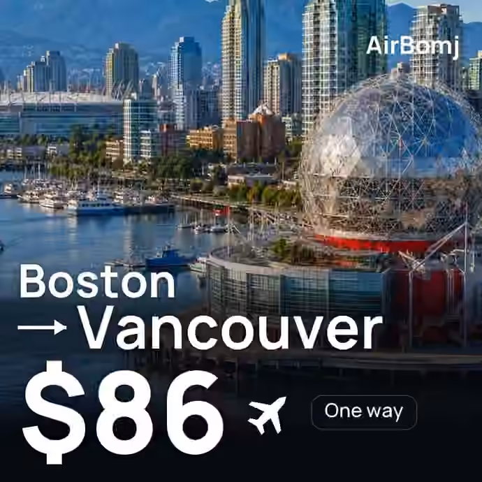Boston → Vancouver for $86