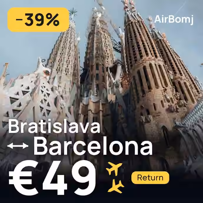 Bratislava → Barcelona for €49