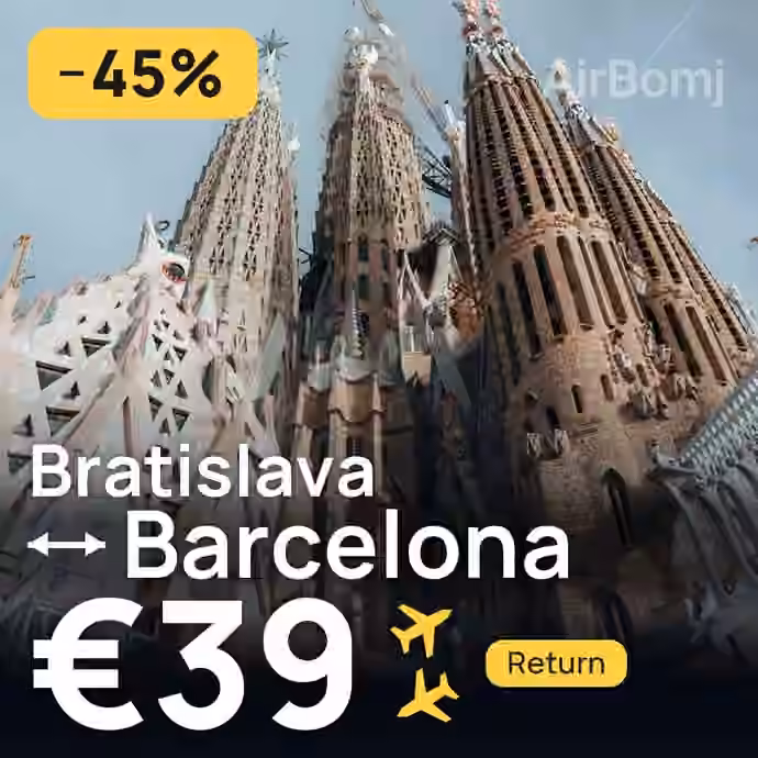 Bratislava → Barcelona for €39
