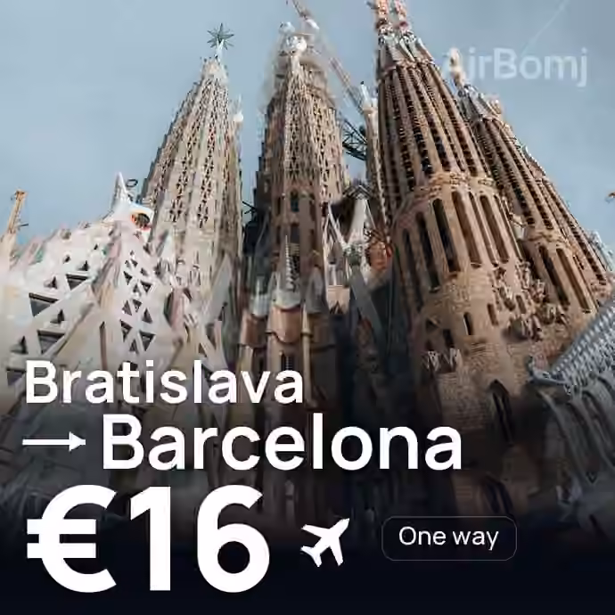 Bratislava → Barcelona for €16