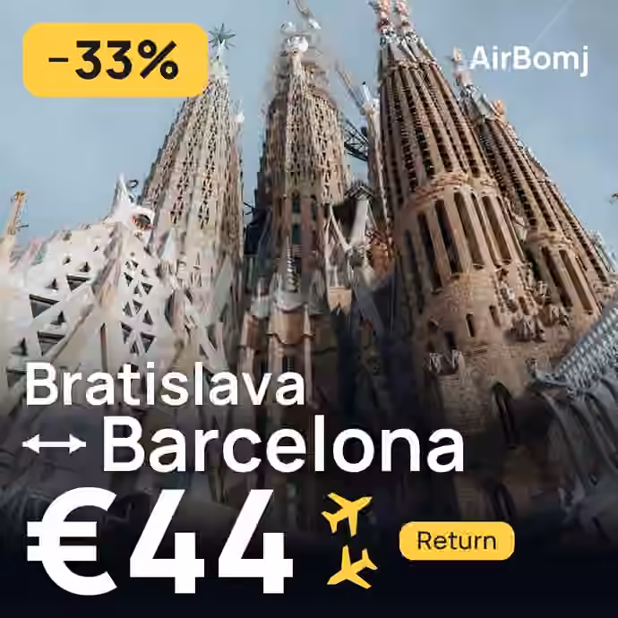 Bratislava → Barcelona for €44