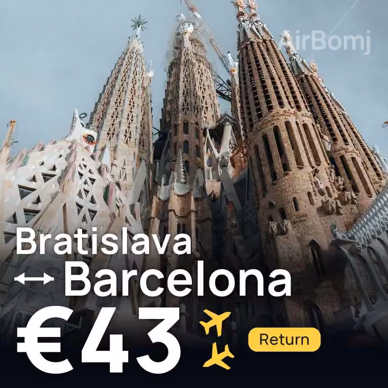 Bratislava → Barcelona for €43