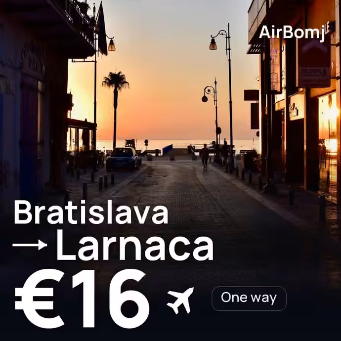 Bratislava → Larnaca for €16