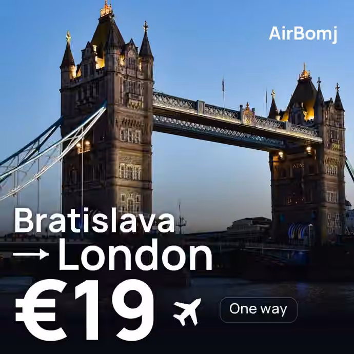 Bratislava → London for €19