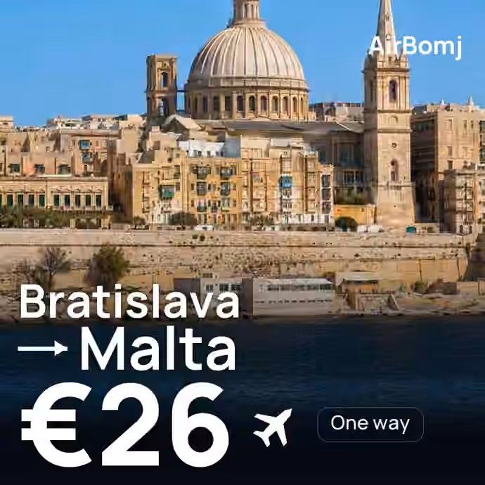 Bratislava → Malta for €26