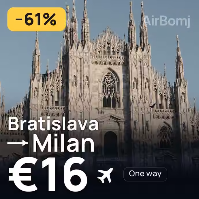 Bratislava → Milan for €16